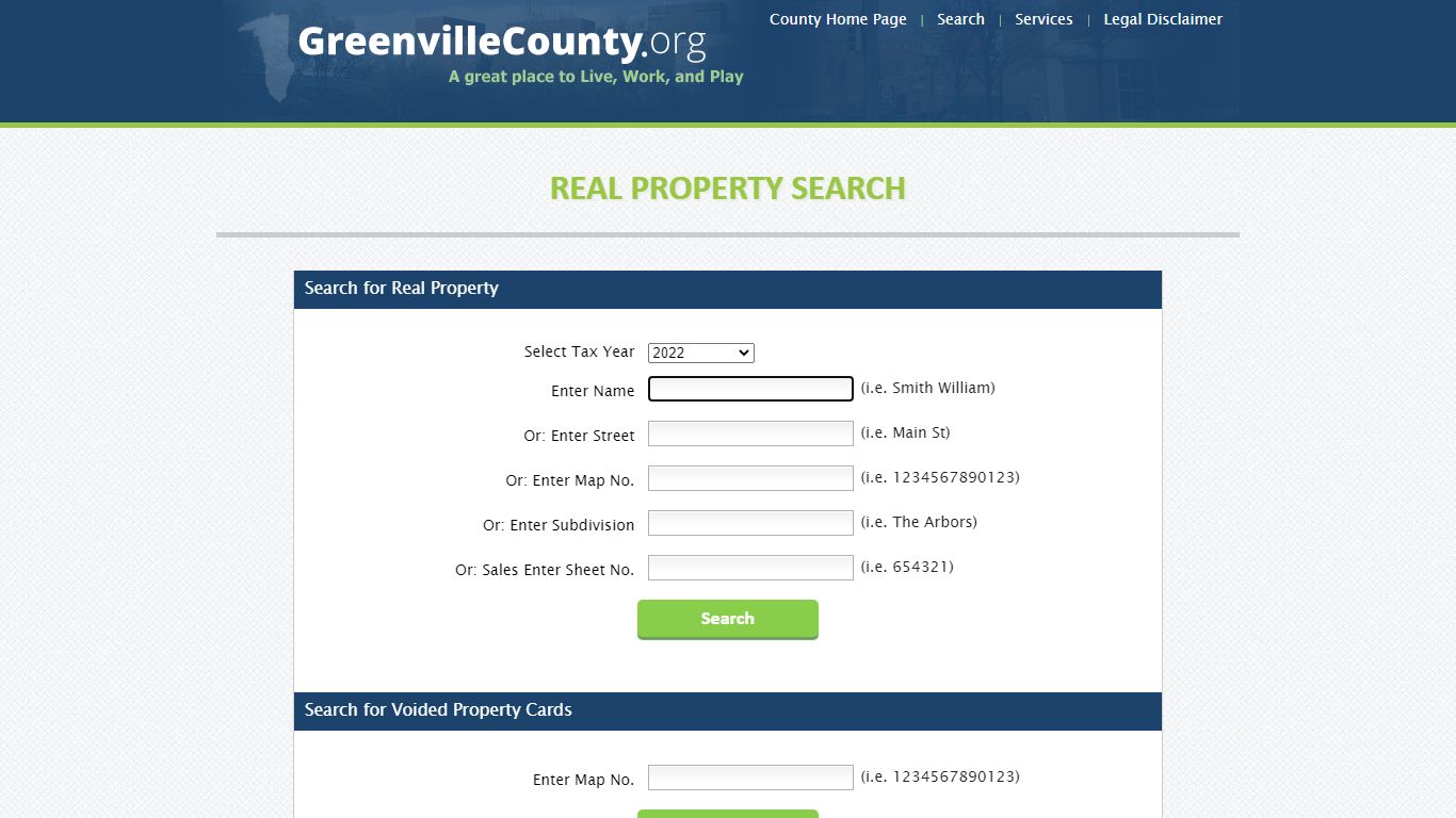 Real Property Search - County of Greenville, SC